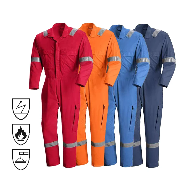Custom-Fireproof-Cotton-Mining-Oil-Gas-Hi-Vis-Reflective-Safety-Twill-Overall-Worker-Work-Workwear-Flame-Retardant-FR-Coveralls