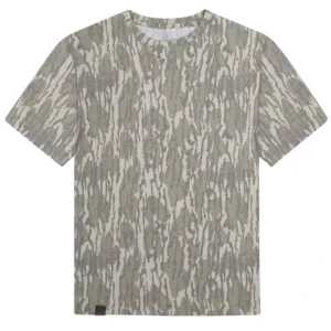 Custom Fishing Shirt Breathable Stretch Washed-Out Bottomland Camo Short Sleeve Hunting T-Shirt