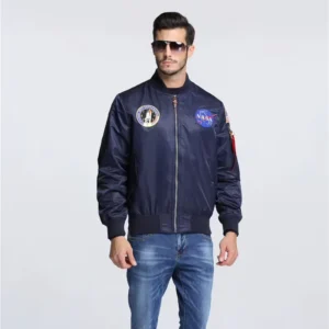 Custom Flight Bomber Jacket Men Spring Vintage Letter Windproof Hooded Casual Canvas Stand Collar Baseball Embroidered