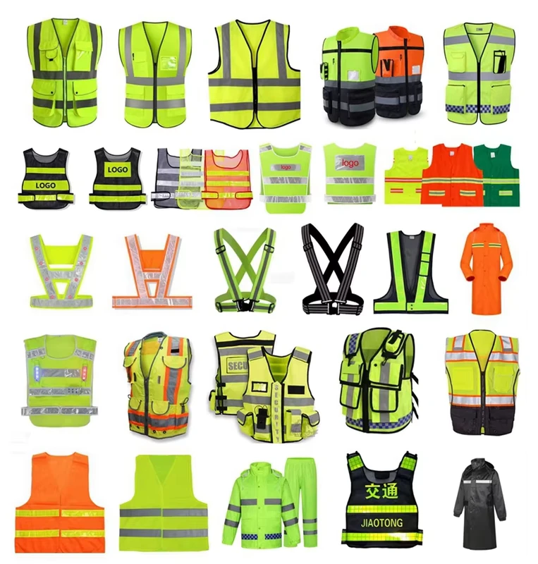 Custom Fluorescent High-Visibility T-Shirt and Reflective Safety Vest