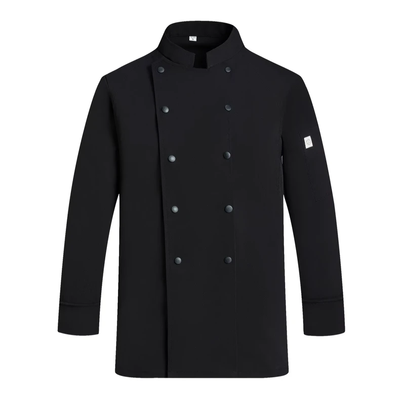 Custom Food Service Chef Uniform Set Polyester Cotton Long Sleeve Unisex Chef Shirt and Apron