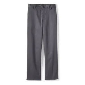 Custom Gray Student Boy School Uniform Comfort Waist Chino Pants