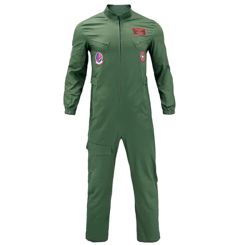 Custom Green Airline Pilot Jumpsuit Uniform for Men