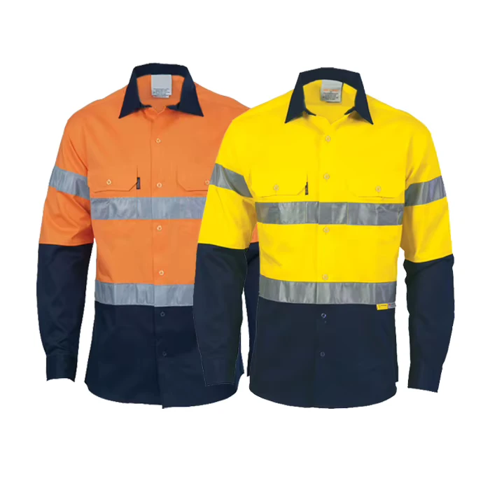 Custom Heavy Mechanic Custom Long Short Sleeves Safety Reflective Tape Work Hi Vis Shirt for Men