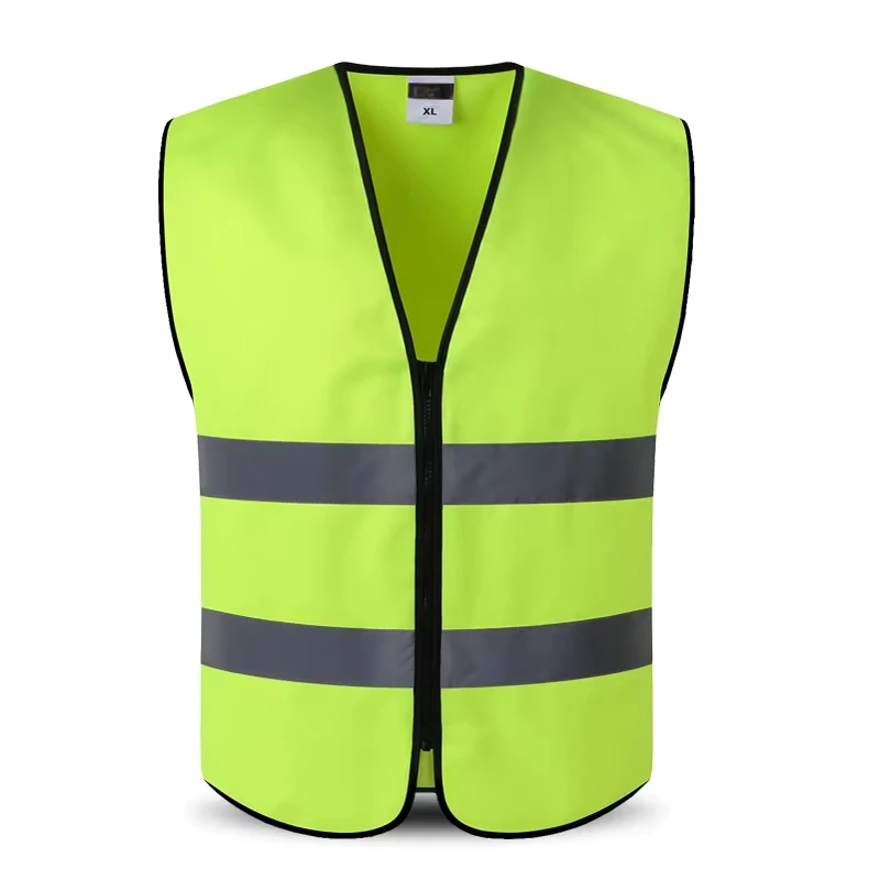 Custom Hi Vis ANSI Class 2 Orange Waterproof Safety Vest with Pockets Reflective Polyester Workwear for Construction & Road