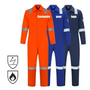 Custom Hi Vis Anti Static EN 11612 NFPA 2112 Work Coverall Flame Retardant Fireproof FRC FR Overalls for Men