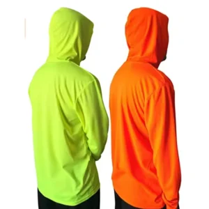 Custom Hi Vis Dry Fit Shirt Construction Long Sleeve Quick Dry Polyester Safety Reflective Shirt With Hoodie