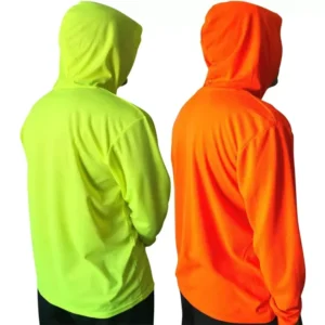 Custom Hi Vis Dry Fit Shirt Construction Long Sleeve Safety Reflective Shirt Quick Dry Polyester Shirt With Hoodie