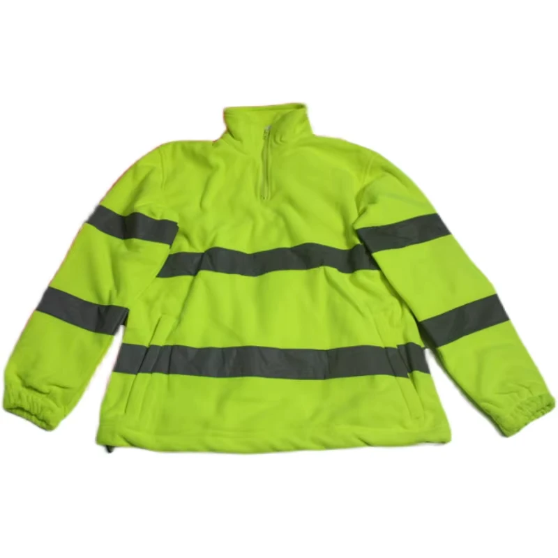 Custom Hi Vis Polyester Fleece Sweater Reflective Work Wear for Adults