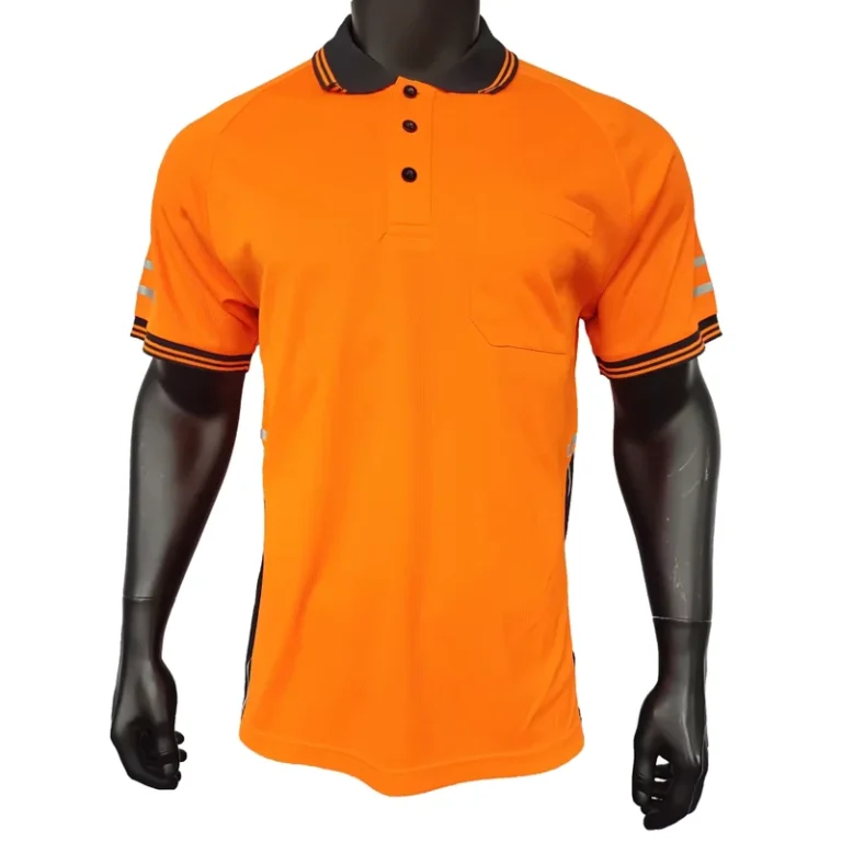 Custom-Hi-Vis-Polyester-Quick-Dry-High-Visibility-Short-Sleeve-Reflective-Safety-Polo-Shirt