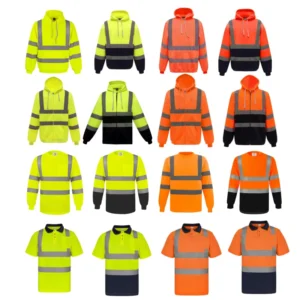 Custom Hi-Vis Reflective Fleece Hoodie Workwear with Long Sleeves