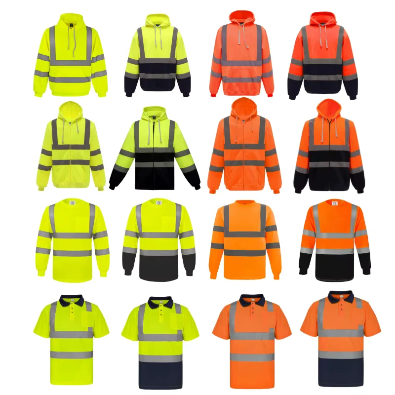 Custom Hi-Vis Reflective Fleece Hoodie Workwear with Long Sleeves