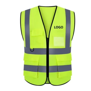 Custom Hi Vis Reflective Safety Vest Jacket Industrial PPE for Road Construction Airport Worker Outdoor Protection OEM