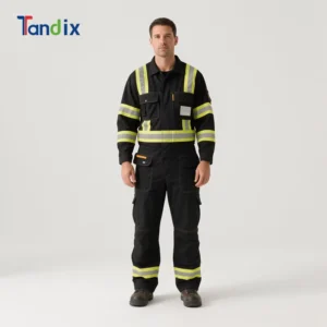Custom Hi Vis Road Traffic Mining Construction Security Worker Workwear Flame Resistant Coverall High Visibility Work Uniform