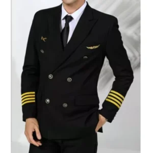 Custom High Quality Funjohn Brand Unisex Airline Pilot Captain Uniform Suit Work Clothes Aviation Blazer