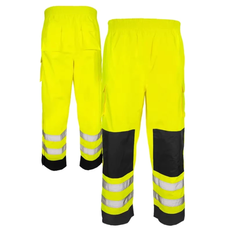 Custom High Quality High Visibility Polyester Windproof Safety Reflective Unisex Cargo Workwear Pants Work Clothes