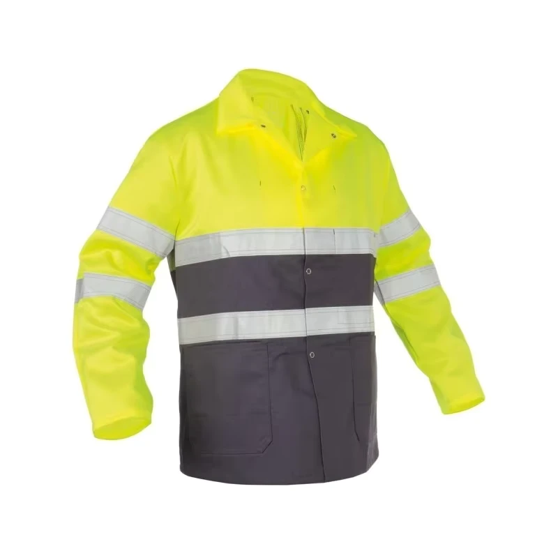 Custom High Quality Long Sleeve Waterproof Polyester Work Shirt with Safety Reflective Tape Hi Vis for Men