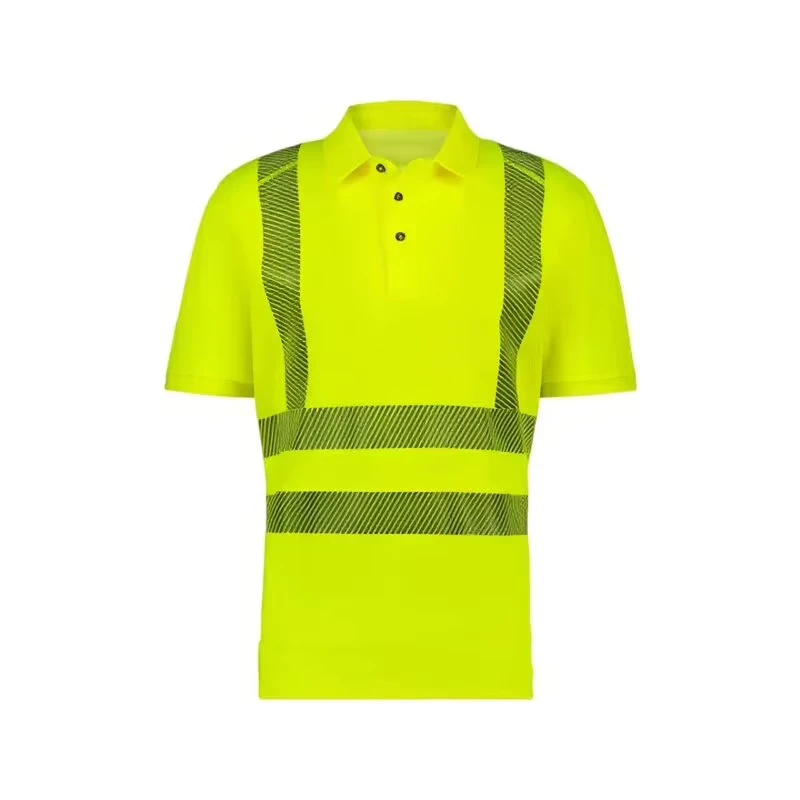 Custom High Quality Short Sleeve Safety T Shirt Reflective Stripes Safety Shirts Hi Vis Work Shirt