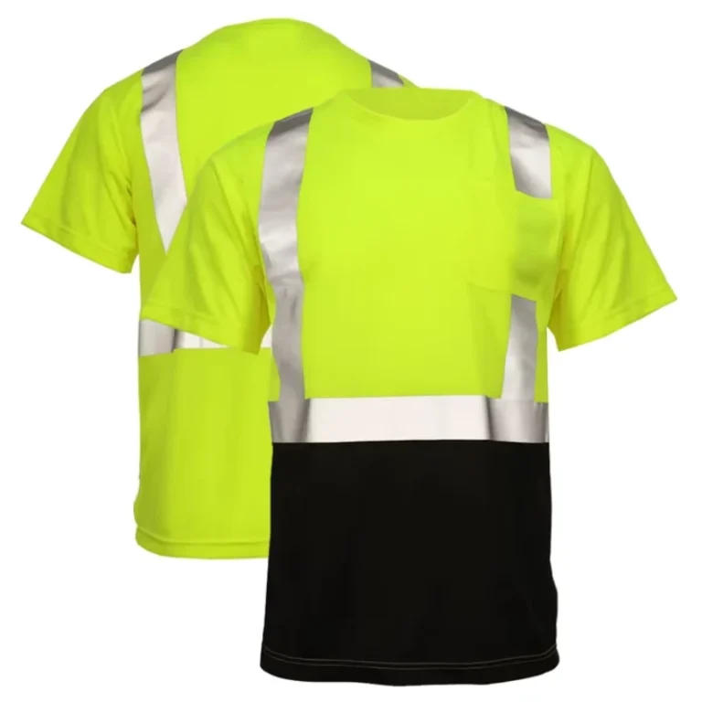 Custom-High-Quality-Short-Sleeve-Safety-T-Shirt-Two-Reflective-Stripes-Safety-Work-T-Shirt-Hi-Vis-Work-Shirts