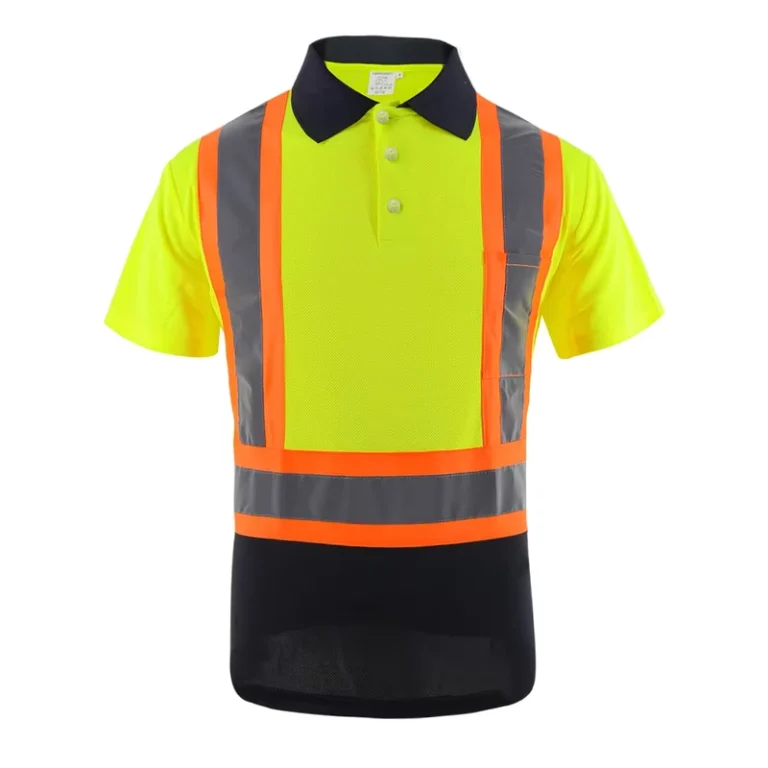 Custom-High-Vis-Breathable-Mesh-Lining-Outdoor-Work-Polo-Neck-Lightweight-Comfortable-Polyester-Safety-Polo-Shirt