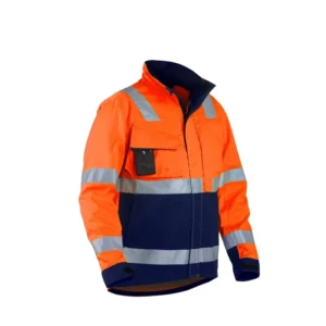 Custom High Visibility 100% Polyester Windproof Coverall Workwear Safety Reflective Softshell Men’s Work Jacket