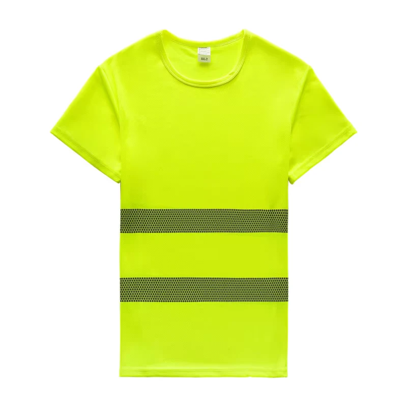 Custom High Visibility ANSI Class 2 LED Flash Polyester Short Sleeve Reflective Safety Work Clothing T Shirts