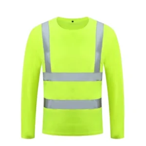 Custom High Visibility ANSI Class 3 LED Flash Long Sleeve Polyester Construction T Shirts Reflective Safety Work