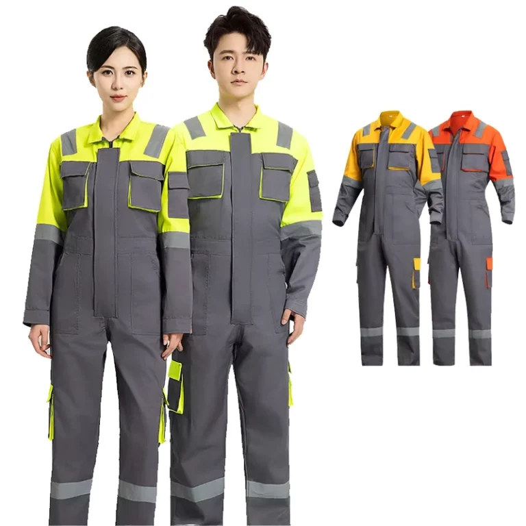 Custom-High-Visibility-Breathable-Cotton-Workwear-Coverall-with-Reflective-Strips