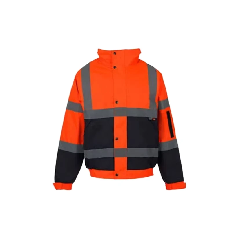 Custom High Visibility Coverall Hi Vis Workwear Work Coat Safety Reflective Softshell Work Jackets