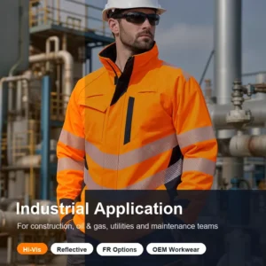 Custom High Visibility FR Work Jacket Orange Reflective Flame Resistant Safety Jacket for Industrial Workwear OEM ODM