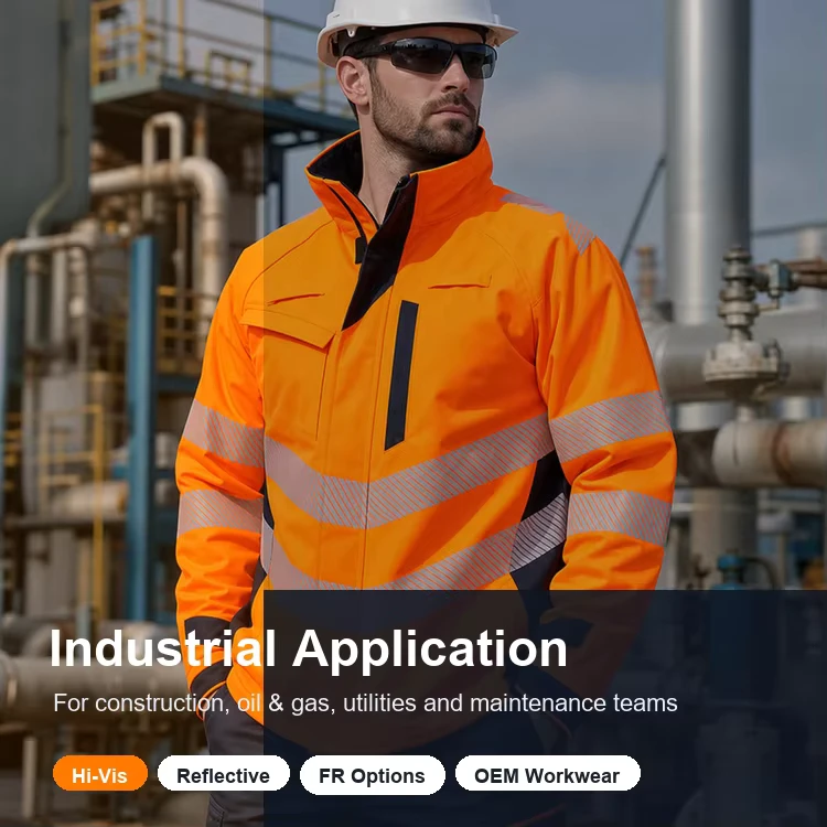 Custom High Visibility FR Work Jacket Orange Reflective Flame Resistant Safety Jacket for Industrial Workwear OEM ODM