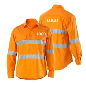 Custom High Visibility Mining Construction Mechanic Reflective Safety Hi Vis Work Shirt Work Clothes Clothing