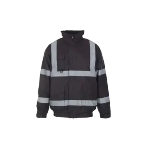 Custom High Visibility Polyester Softshell Work Jacket with Reflective Features for Men’s Road Workplace Safety