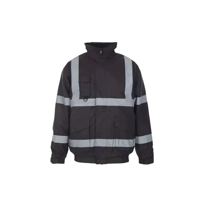 Custom High Visibility Polyester Softshell Work Jacket with Reflective Features for Men's Road Workplace Safety