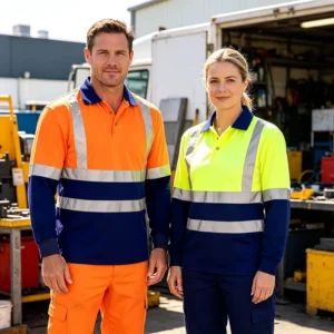 Custom High Visibility Reflective Safety T Shirt Long Sleeves Industrial Mining Construction Oil Gas Workwear Hi Viz Work Shirts