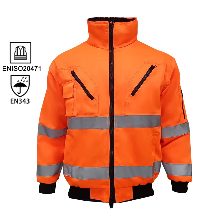 Custom High Visibility Waterproof Safety Bomber Men Work 3 in 1 Reflective Security Jacket