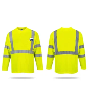 Custom High Visibility Work Polo Shirts With Reflective Strips Fluorescent Safety Roadway Work Shirt