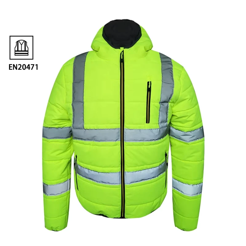 Custom High Visibility Work Wear Winter Jacket for Men Work Wear Puffer Jacket