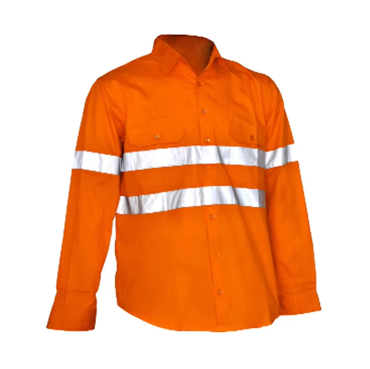 Custom Hivis Orange Safety Clothing Work Shirt Fireproof FR Jacket