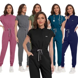 Custom Hospital Medical Elastic Plus Size Scrub Uniform Sets Doctor and Nursing Scrubs for Women