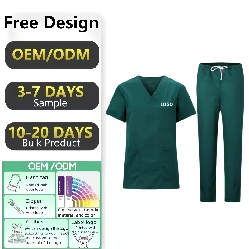 Custom Hospital Scrub Jacket with Anti-Wrinkle Stretch Fabric Direct from Factory