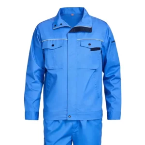 Custom Industrial Safety Breathable Blue Workwear Uniform for Mining