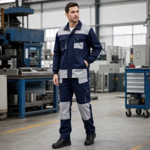 Custom Industrial Workwear Set Multi Pocket Work Jacket and Pants Uniform with OEM ODM Design Support