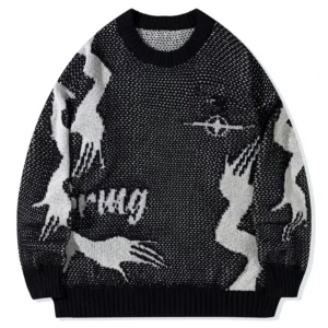 Custom Jacquard Men Sweater Manufacturer Cotton Knitwear Winter Casual Jumper Pullover Knitted Sweater for Men