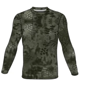 Custom Khaki Color Kryptek Camo Design Quick Dry Long Sleeve UPF 50 Fishing Shirt