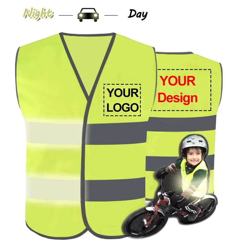 Custom Kid High Visibility Safety Reflection Vest Girl Reflect Safety Vest for Child Kid