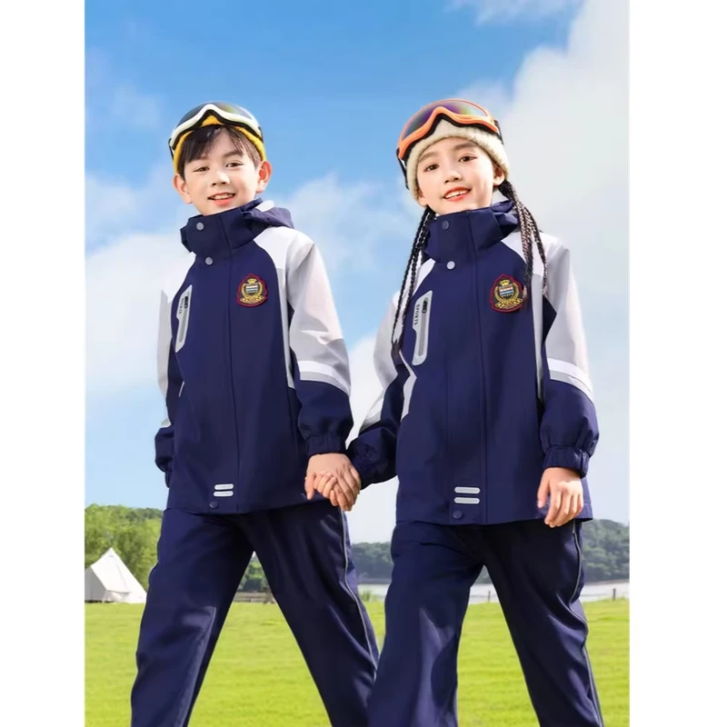 Custom Kids School Uniform 3 Pcs Set Kindergarten & Elementary Class Wear for Spring Fall Winter OEM Made From Photo