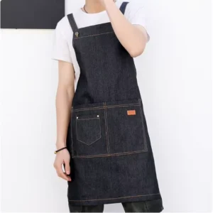 Custom Kitchen Apron for Women Polyester Apron with Pocket Restaurant Uniform Cleaning Use