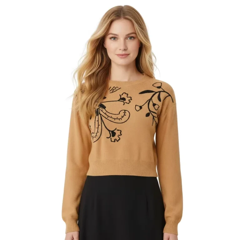 Custom-Knit-Factory-Women-Sweater-Crew-Neck-Long-Sleeve-Women-Knit-Jumper-Drop-Shoulder-Embroidery-Women-Knit-Pullover