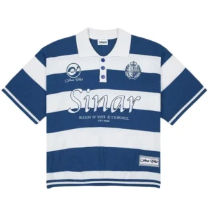 Custom LOGO Men Sweater OEM Short Sleeve Casual Knitwear Football Stripe Jumper Polo Shirts Knit Top Knitted Jersey Sweater Men